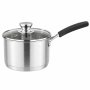 18CM Stainless Steel Milk Pot With Glass Lid