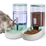 Kacoomi Automatic Dog Cat Feeder And Water Dispenser Gravity Food Feeder And Waterer Set With Pet Food Bowl For Small Medium Dog