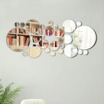 32PCS Acrylic Mirror Wall Stickers 3D Bubble Circular Design Waterproof Diy Adhesive Wall Decals For Bedroom Living Room Office
