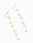 Goldair Gold Plated Alternating Pearl & Cubic Zirconia Drop Earrings