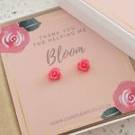 TG1-C10017 - Teacher's Gift 925 Sterling Silver Rose Ear Stud Earrings In Gift Box - 10MM Flower Earrings