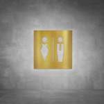 Toilet Male And Female Sign D06 - Brushed Brass