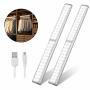 LED Closet Light USB Rechargeable 52-LED Under-cabinet Lighting Wireless Motion Sensor Activated Night Light With Magnetic Strip For Closet Cabinet Wardrobe 2 Pack Renewed