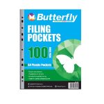 A4 Plastic Pocket 100 Butterfly