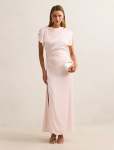 Genevieve Satin Drape Maxi Dress - 20 Light Pink