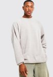 Oversized Chenille Crew Neck Jumper - Taupe