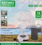 Gdtimes 12INCH Solar Rechargeable Fan And LED Light Kit