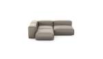 Three Module Corner Sofa - Velvet - Stone - 241CM X 199CM
