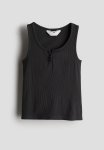 Ribbed Vest Top - Charcoal