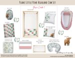 Cot Duvet Bedding Plane Little Pink Highland Cow Set