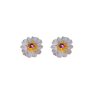 Natural White Crystal Daisy Earrings With Amethyst Stamen