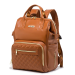Argyle Pu Leather Diaper Backpack