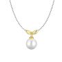 Sterling Silver Pearl Pendant With Gold Plating