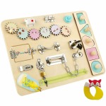Focustoys Wooden Montessori Busy Board For Toddlers