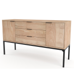 Marley Cabinet With Center Drawers - Pine In Chestnut Finish