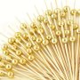 100pcs Bamboo Cocktail Picks - Eco-Friendly Toothpicks For Appetizers Fruit & Party Snacks - Handcrafted Pearl Food Skewers For Kitchen & Dining Decor