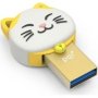 Connect 303 Lucky Cat USB 3.0 Otg Drive With Audio Jack Dust Cover Design Gold 16GB