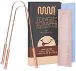 Mastermedi Tongue Scraper With Case Easy To Use Tongue Scraper For Adults Tongue Cleaner For Oral Care & Hygiene Copper Set Of 2