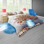 Pomegranates Blue Milk Can By Stella Bruwer Duvet Cover Set Queen