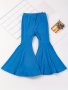 Baby Girls Solid Color Flare Leg Pants Elastic Waist Pants Toddler Clothes