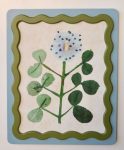 Framed Blue & Green Scalloped Flower Picture – 1.5X47X39CM