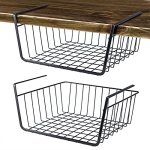 Eleattrun Undershelf Wire Storage Basket Household Metal Hanging Bin Slides For Space Saving For Kitchen Pantry Bookshelf Small