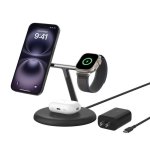 Belkin - Boostcharge Pro - 3-IN-1 Magnetic Wireless Charging Stand With QI2 With 15 Watt - Black