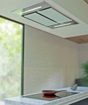 Siemens Falco 110CM Ceiling Extractor White Glass & Stainless Steel