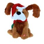 Dog Christmas With Movement And Christmas Song With Scarf - Dark Brown