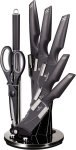 8 Piece Carbon Steel Chefs Utility Bread Steak Butter Carbon Pro Non-stick Knife Set With Acrylic Stand