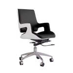 Modern Swivel Pu Leather Living Room Chair With Bentwood Design
