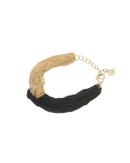 Black And Gold Looped Multi Chain Bracelet - Gold And Black Powder