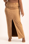 Ester Suede Maxi Skirt - Mocha - XL