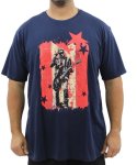 Mens Printed Skeleton Performer Tee - 10XL Navy