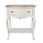 Cream Distressed Bedside Table With Drawer