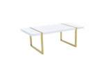 Smte Wood Dining Table With Metal Legs -white With Keychain