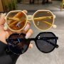 Vintage Minimalist Round Fashionable Glasses For Women With Large Frames Windproof And Sun-shading Cute Candy-colored Beach Party Decorative Glasses