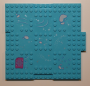 Parts Brick Modified 16 X 16 X 2/3 With 1 X 4 Indentations And 1 X 4 Plate With Paw Prints Snow Patches And Magenta Throw Rug Pattern 15623PB005