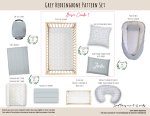 Cot Duvet Bedding Grey Herringbone Pattern Set Neutral
