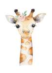Floral Giraffe - Acrylic Wall Print - 600MM X 600MM