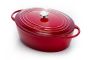 Capri 33CM Enamel Coated Red Cast Iron Oval Casserole Non-stick