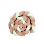Woven Belt Cot Bumper Dusty Pink And Green