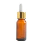 5ML Amber Glass Aromatherapy Bottle With Pipette - White & Gold Collar 18 52