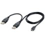 USB Cable Dual Power 2 X Type A To MINI B USB - Portable Hard Drive Cable