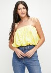 Strappy Anglaise Bubble Top - Pastel Yellow