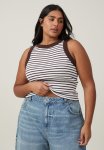 Cotton On Plus The 91 Tank - Frankie Stripe White dark Oak