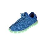 LED Light Up Rechargeable Unisex Fabric Style Urban Casual Sneaker Takkies Blue |