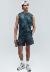 Regular Fit Sports Vest Top With Drymove - Dark Green patterned
