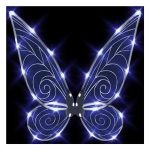 Quescu Light Up Fairy Wings For Adults LED Butterfly Wings For Girls Women Halloween Costume Dress Up Gifts For Kids White
