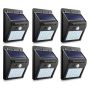 Set Of 6 Pip Motion + Cds Night Sensor Solar LED Wall Light